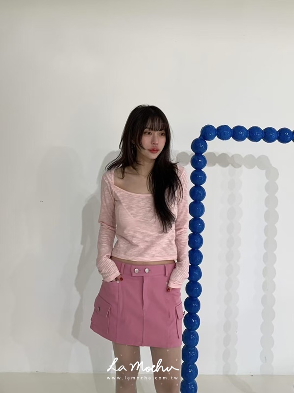 中腰銀釦雙口袋褲裙 (闆娘.花花清單)